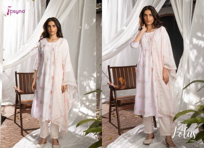 Lotus By Psyna Poly Linen Printed Readymade Suits Wholesale Clothing Suppliers In India
